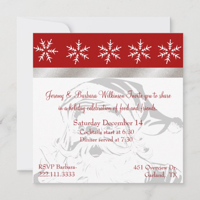 Pretty Christmas Party Invitation (Front)