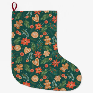 Pretty Christmas Pattern Large Christmas Stocking