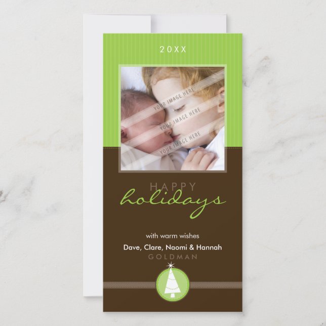 PRETTY CHRISTMAS PHOTOCARD :: stripedstitch 6P Holiday Card (Front)