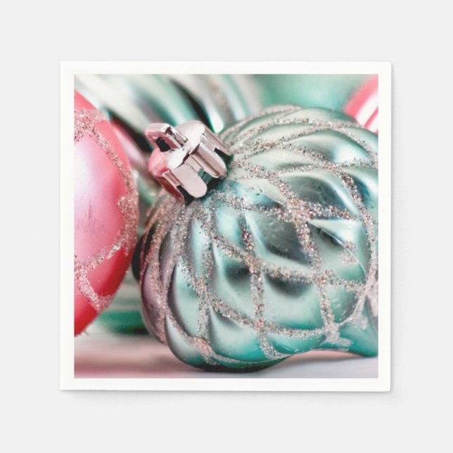 Pretty Christmas Tree Ornaments Holiday Decor Napkin (Front)