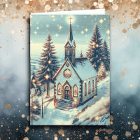 Pretty Church on a Winter Day Christmas