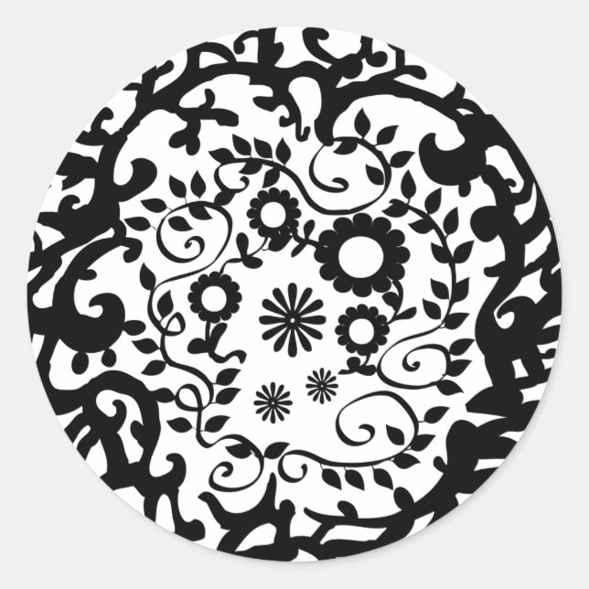 Pretty Circle Design Classic Round Sticker (Front)