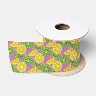 Pretty Citrus Pattern Lilac Ribbon Satin Ribbon
