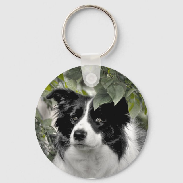 Pretty Collie Dog Key Ring (Front)
