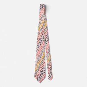 Pretty Color Block Flower Diagonal Stripes Pattern Tie