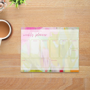 Pretty Colorful Abstract Weekly Planner Notepad