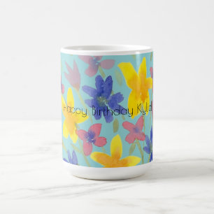 Pretty Colorful Birthday Flower For Her Mug