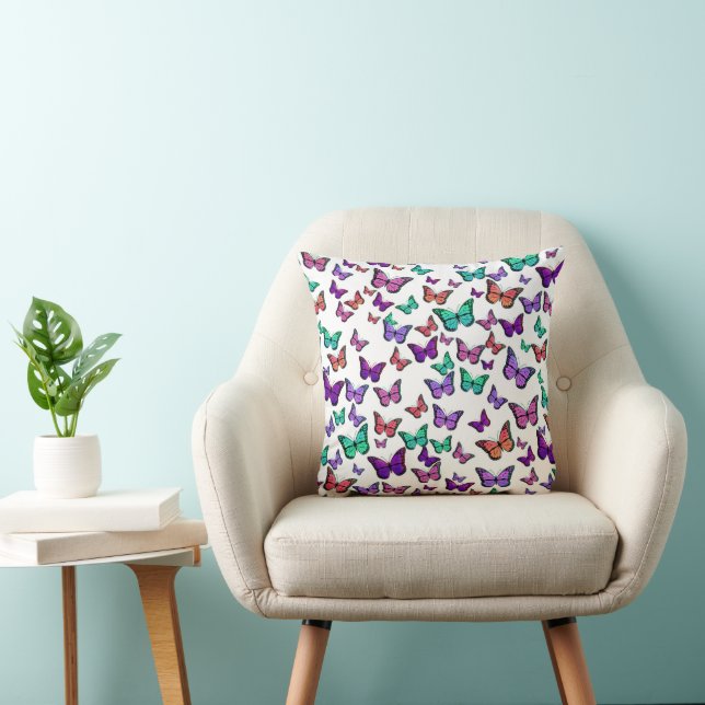 Pretty Colorful Butterflies Pattern Cushion (Chair)
