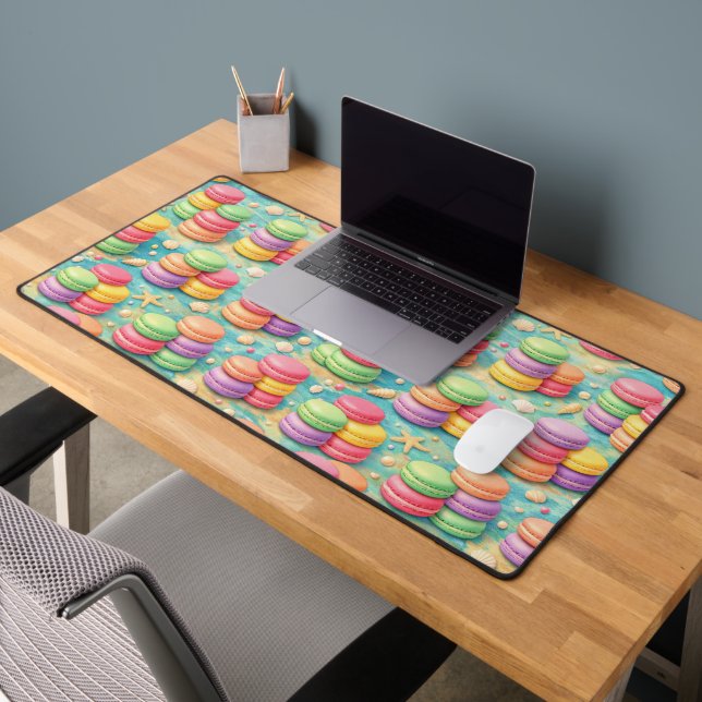 PRETTY COLORFUL STACKS OF MACARONS DESK MAT (Office 2)