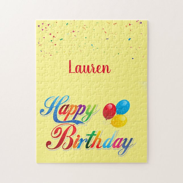 Pretty Coloured Happy Birthday Balloons Jigsaw Puzzle (Vertical)
