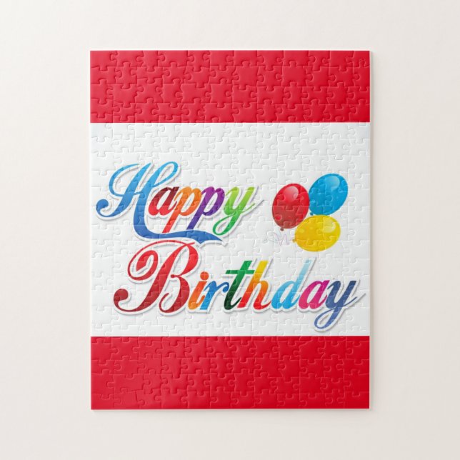 pretty coloured happy birthday puzzle (Vertical)