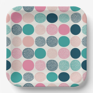 Pretty Coloured Polka Dots Paper Plate