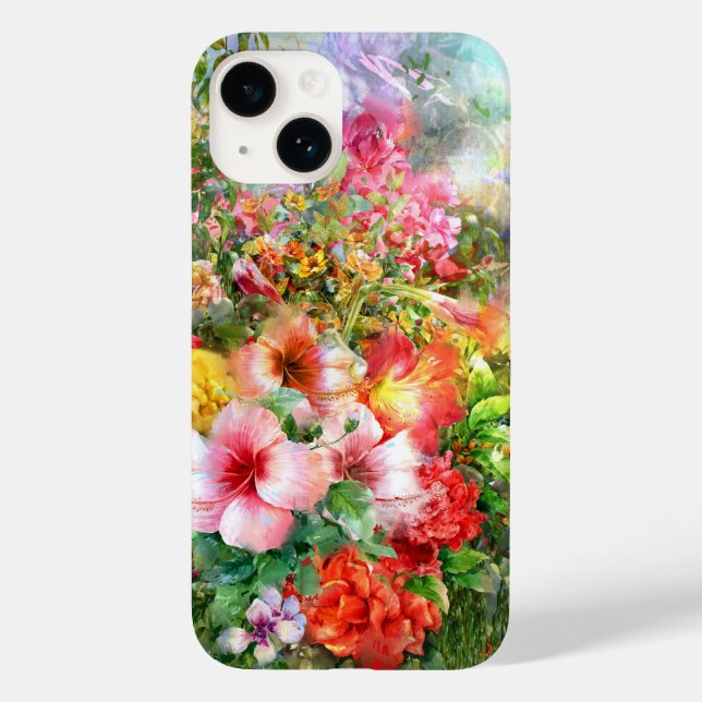 Pretty Coloured Watercolor Floral Case-Mate iPhone Case (Back)
