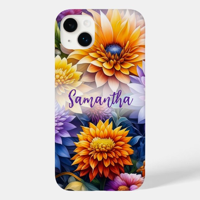 Pretty Colourful Ai Art Flowers Personalised Case-Mate iPhone Case (Back)