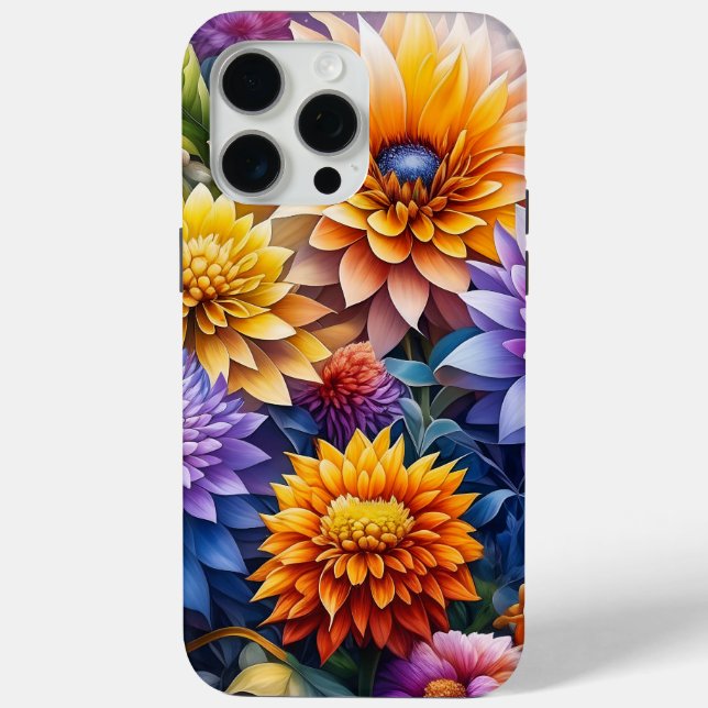 Pretty Colourful Ai Art Flowers Personalised Case-Mate iPhone Case (Back)