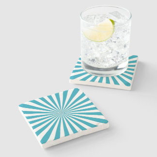 Pretty colourful aqua sunshine pattern Modern chic Stone Coaster