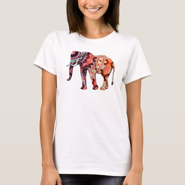 Pretty Colourful Artsy Elephant Shirt (Front)