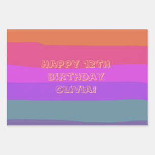 Pretty Colourful Birthday  Wrapping Paper Sheet