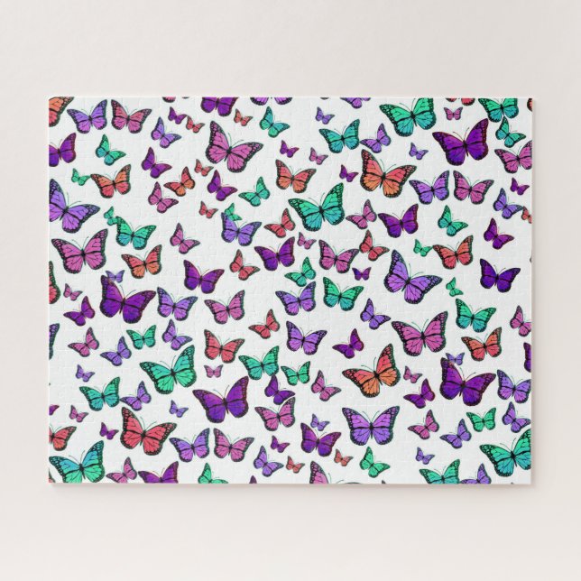 Pretty Colourful Butterflies Pattern Jigsaw Puzzle (Horizontal)