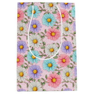 Pretty Colourful Daisies  Medium Gift Bag