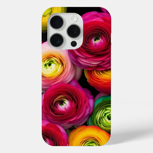 Pretty Colourful Floral #33 - iPhone 15 Pro Cases (Back)