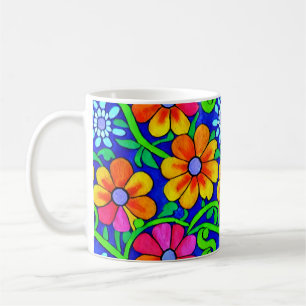 Pretty Colourful Floral Coffee Mug