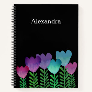 Pretty Colourful Floral Custom Notebook