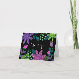Pretty Colourful Floral  Thank You Card