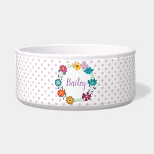 Pretty Colourful Flower Wreath Personalised Dotty