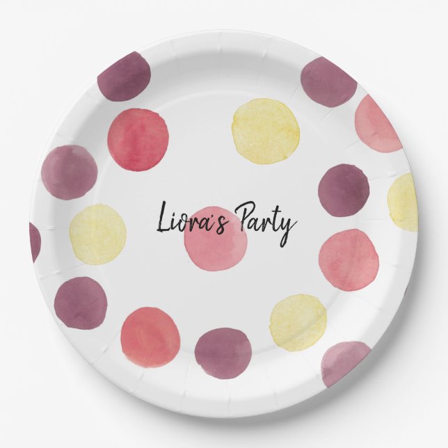 Pretty Colourful Fun Circle Paper Plate  (Front)