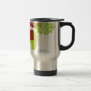 Pretty Colourful Hippie Elephant Flower Power Travel Mug