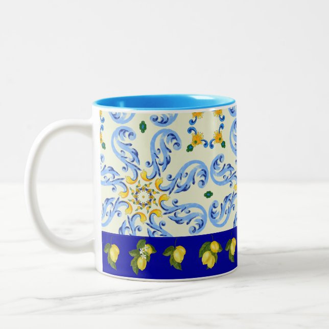 Pretty Colourful Mediterranean Coffee Mug (Left)