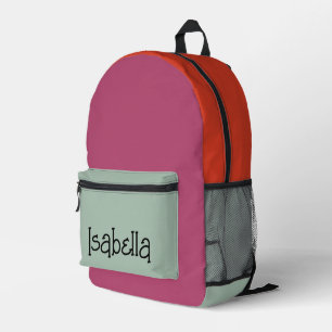 Pretty Colourful Modern Custom Name Printed Printed Backpack