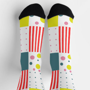 Pretty colourful polka dot pattern l Pink and whit Socks