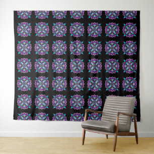 Pretty Colourful Purple Mandala Mystical Tapestry