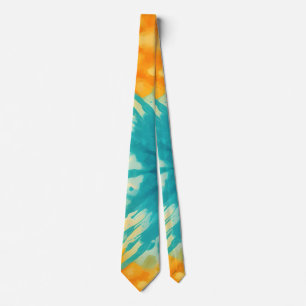 Pretty Colourful Retro Abstract Blue Yellow Tie