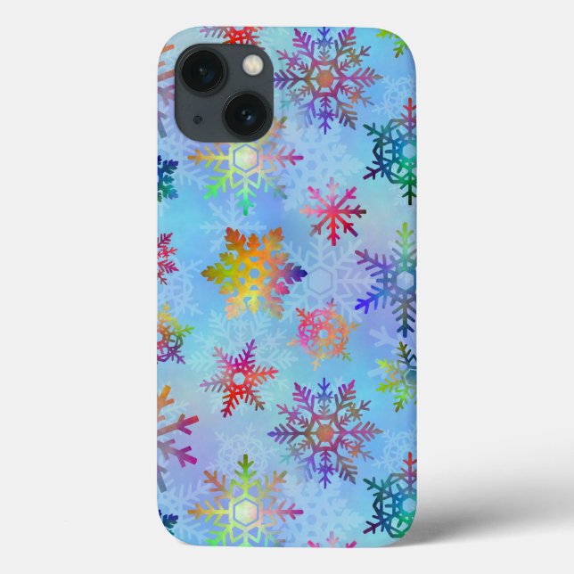Pretty Colourful Snowflakes Christmas Pattern Case-Mate iPhone Case (Back)