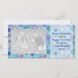 Pretty Colourful Snowflakes Christmas Pattern Holiday Card
