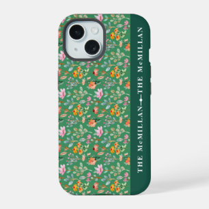 Pretty Colourful watercolor floral pattern pink iPhone 15 Case