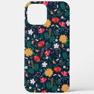 Pretty Colourful Wild Floral Blue Design iPhone 12 Pro Max Case