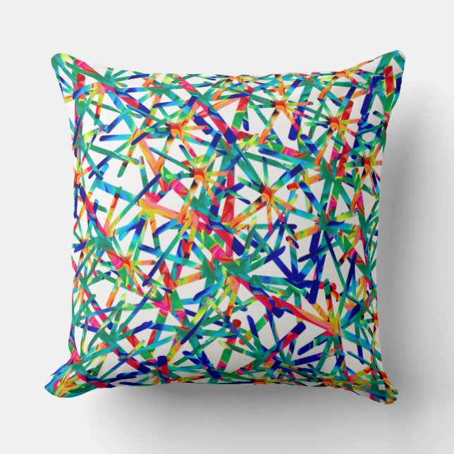 Pretty Colours Cool Geometric Pattern Design Cushion (Front)