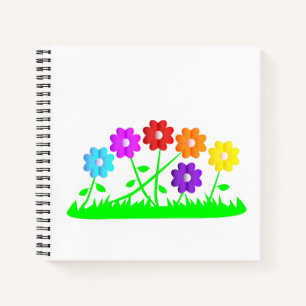Pretty comic cartoon art colours flowers grass notebook