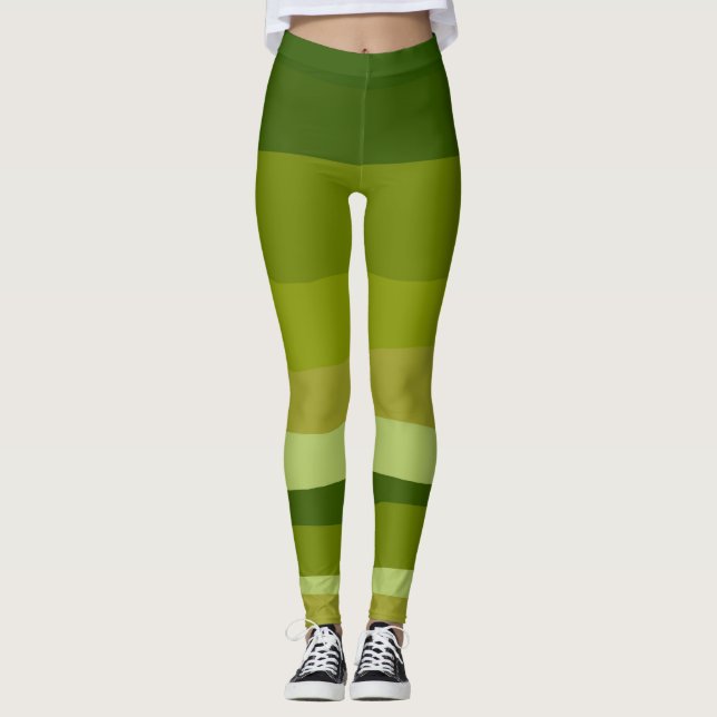 Pretty Cool Green Colourful Desert Leggings (Front)