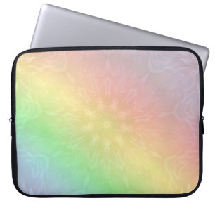 Pretty Cool Pastel Rainbow Mandala design Laptop Sleeve