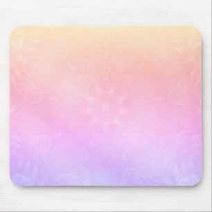 Pretty Cool Pastel Rainbow Mandala design Mouse Mat