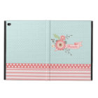 Pretty Coral and Blue Floral Custom iPad Case
