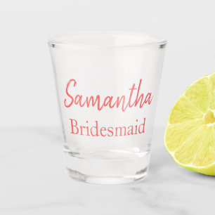 Pretty Coral Bridesmaid  Shot Glass