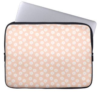 Pretty Coral Pink Colour Floral Pattern. Laptop Sleeve