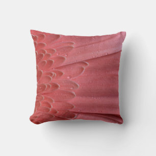 Pretty Coral Pink Gerbera Daisy Cushion