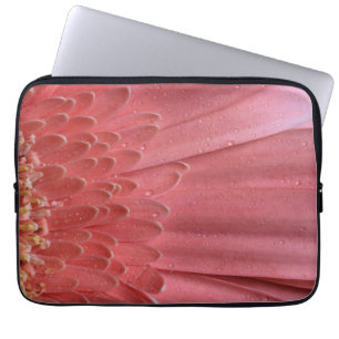 Pretty Coral Pink Gerbera Daisy Laptop Sleeve